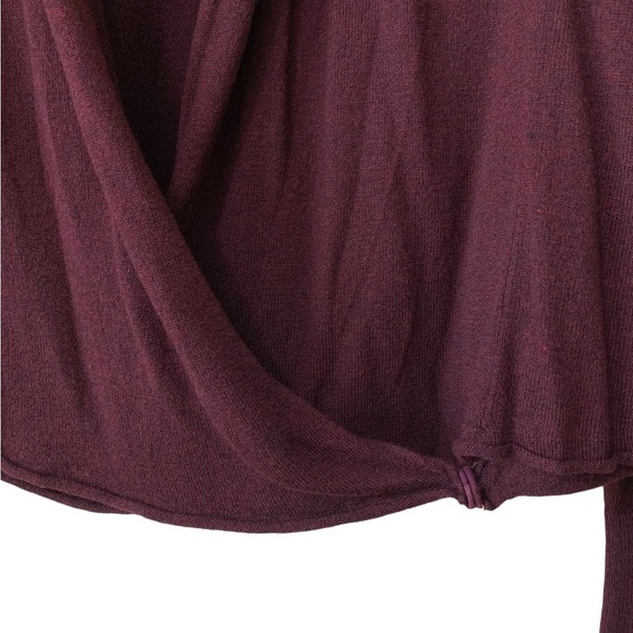 H&M Purple Wrap Front Convertible Wool Blend Sweater Cardigan Size L - Picture 4 of 7